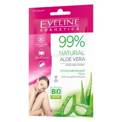 EVELINE 99% NATURAL ALOE VERA Набор: крем д/депиляции лица и подбородка + гель п/депиляции, изображение 6