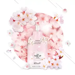 Освежающий крем для лица с экстрактом белых цветов Beausta Pink Tone Up Cream, 15 мл, изображение 4