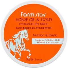 Гидрогелевые патчи с лошадинным маслом и золотом Farmstay Horse Oil & Gold Hydrogel Eye Patch , 60 штук, изображение 2