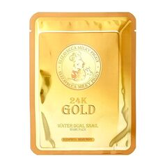 Тканевая маска с золотом и муцином улитки Elizavecca 24K Gold Water Dual Snail Mask, 10 шт\уп, изображение 2