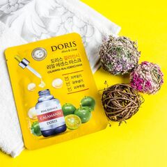 DORIS Тканевая маска для лица с каламондином CALAMANSI REAL ESSENCE 25 мл, изображение 2