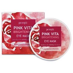 Осветляющие тканевые патчи для глаз с витаминным комплексом Petitfee Pink Vita Brightening Eye Mask, 60 шт, изображение 6