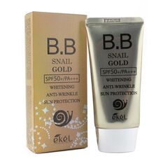 EKEL ВВ-крем ВЫРАВНИВАЮЩИЙ ТОН КОЖИ С ЭКСТРАКТОМ МУЦИНА УЛИТКИ И ЗОЛОТА 50 мл, изображение 3