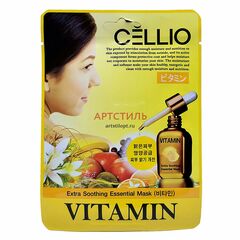 CELLIO Тканевая маска для лица Витамины 25 мл, изображение 2