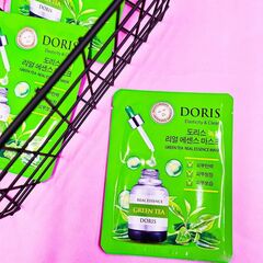 DORIS Тканевая маска для лица с зеленым чаем GREEN TEA REAL ESSENCE 25 мл, изображение 3
