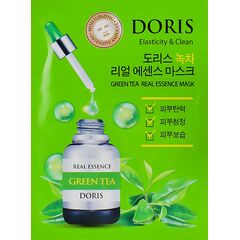 DORIS Тканевая маска для лица с зеленым чаем GREEN TEA REAL ESSENCE 25 мл