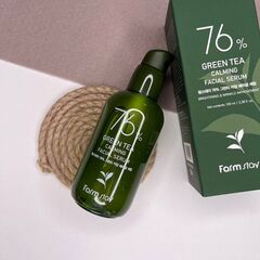 Успокаивающая сыворотка для лица с зеленым чаем FarmStay 76% Green Tea Carming Facial Serum, 100 мл, изображение 3