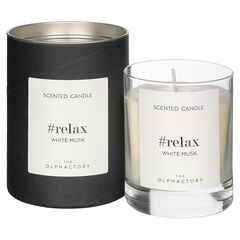 Свеча ароматическая The Olphactory, Relax Black, Белый мускус (новая), 40 ч, Ambientair
