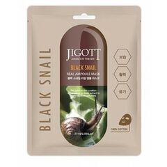 JIGOTT Ампульная тканевая маска для лица BLACK SNAIL 27 мл