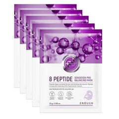Антивозрастная тканевая маска с пептидами ENOUGH 8 peptide sensation PRO balancing mask, 25 мл, изображение 2