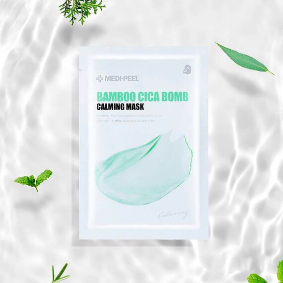 Успокаивающая тканевая маска с центеллой и бамбуком Medi-Peel Bamboo Cica Bomb Calming Mask, 25 мл\10 шт уп, изображение 3