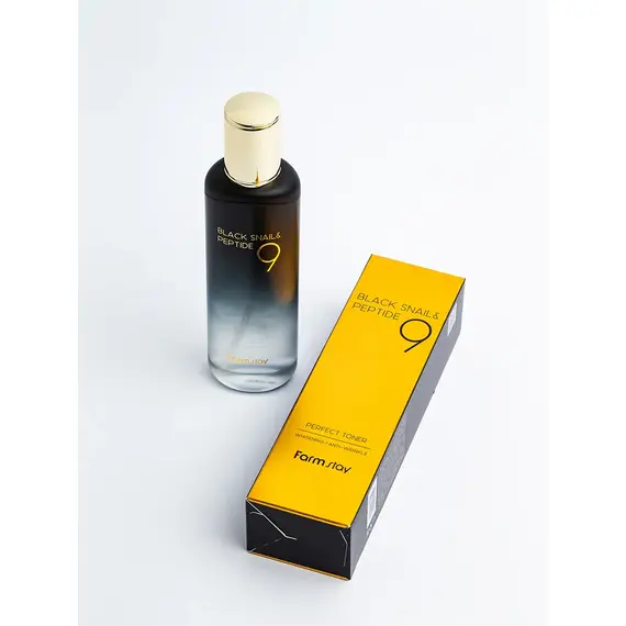 Омолаживающий тонер с комплексом из 9 пептидов FarmStay Black Snail Peptide9 Perfect Toner, 120 мл, изображение 4