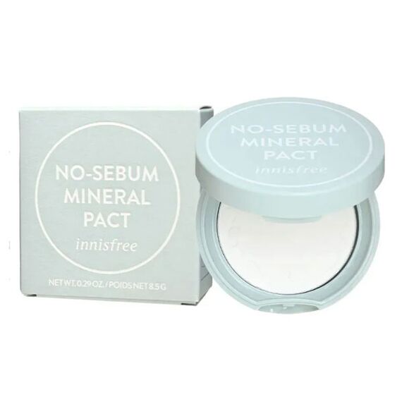 Матирующая бесцветная компактная пудра для лица Innisfree No Sebum Mineral Pact, 8,5 гр, изображение 7