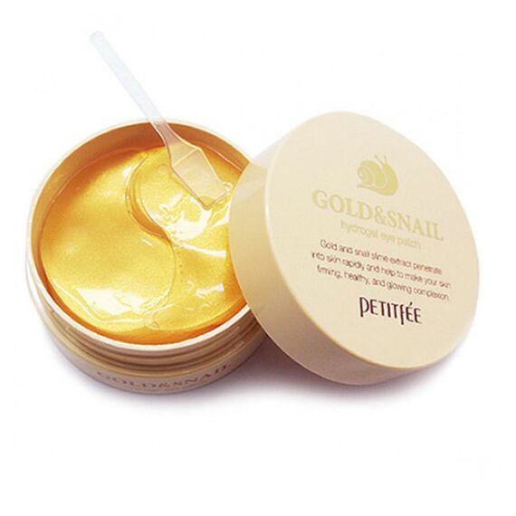 Гидрогелевые патчи для век с муцином улитки и золотом Petitfee Hydro Gel Eye Patch Gold & Snail, 60 шт, изображение 2