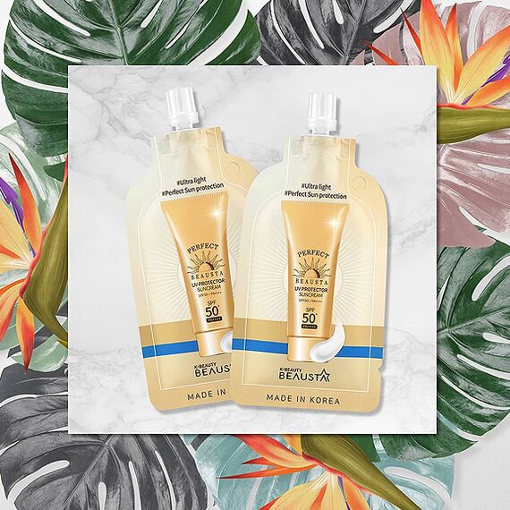 Крем для лица увлажняющий солнцезащитный Beausta UV Protector Sun Cream, 15 мл, изображение 4