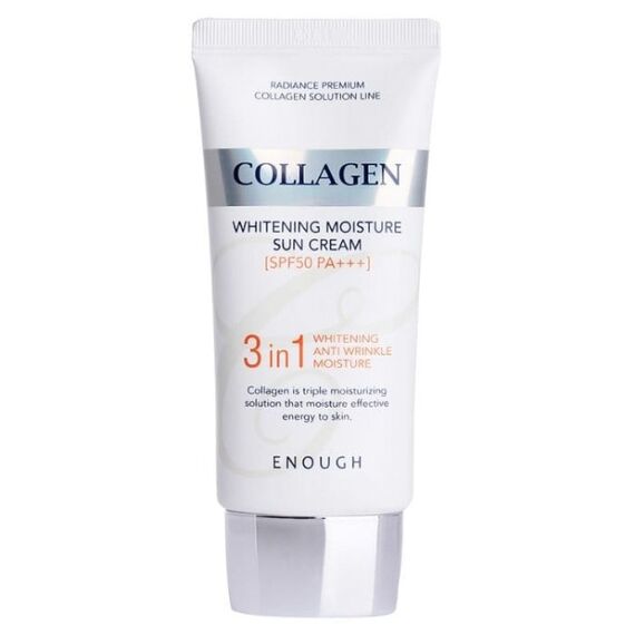 Солнцезащитный крем для лица Enough Collagen 3in1 Whitening Moisture Sun Сream SPF50+ PA++, 50 мл