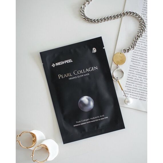 Разглаживающая маска с жемчугом и коллагеном Medi-Peel Pearl Collagen Mask, 25 мл\10 шт в упаковке, изображение 3