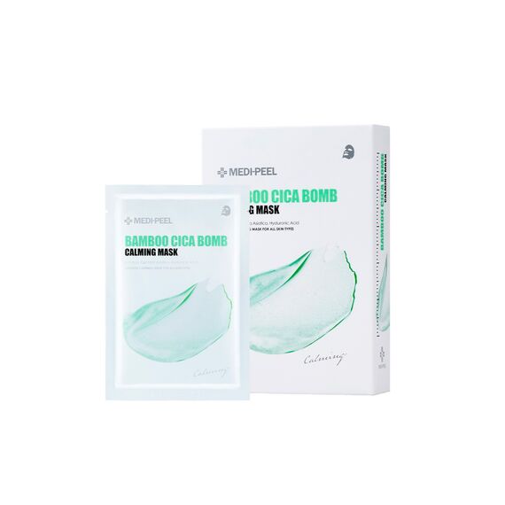 Успокаивающая тканевая маска с центеллой и бамбуком Medi-Peel Bamboo Cica Bomb Calming Mask, 25 мл\10 шт уп, изображение 5