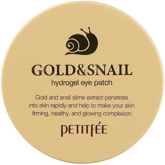 Гидрогелевые патчи для век с муцином улитки и золотом Petitfee Hydro Gel Eye Patch Gold & Snail, 60 шт, изображение 3