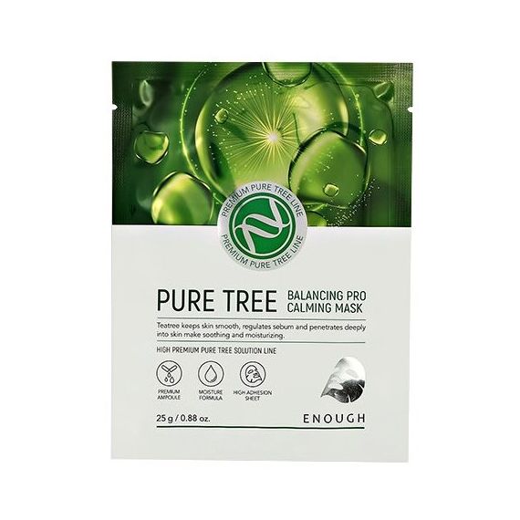 Успокаивающая тканевая маска с чайным деревом ENOUGH Pure tree balancing PRO calming mask, 25 мл, изображение 4