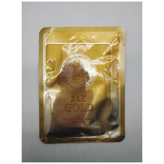 Тканевая маска с золотом и муцином улитки Elizavecca 24K Gold Water Dual Snail Mask, 10 шт\уп, изображение 6