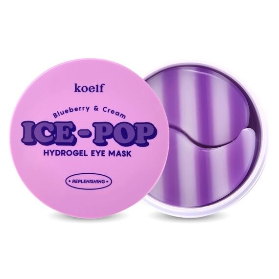 Гидрогелевые патчи с черникой и сливками Petitfee Ice-pop hydrogel eye mask blueberry&cream, 60 штук, изображение 3