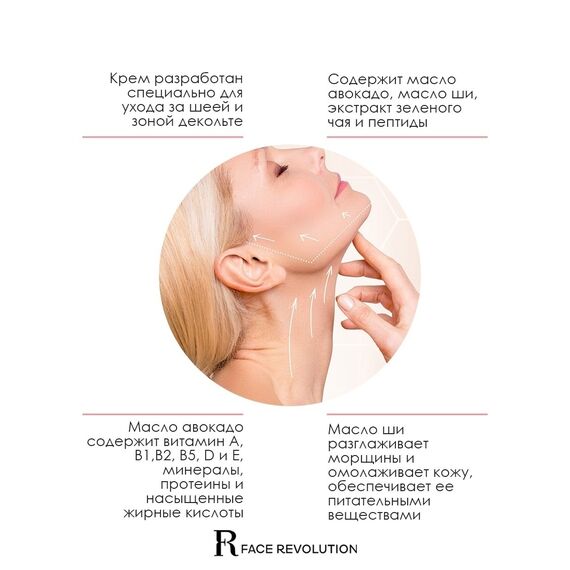 FACE REVOLUTION Омолаживающий крем для шеи 100 мл, изображение 5