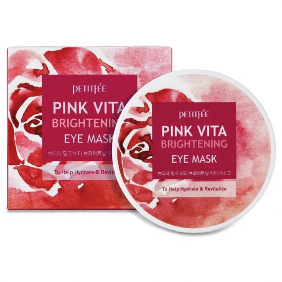 Осветляющие тканевые патчи для глаз с витаминным комплексом Petitfee Pink Vita Brightening Eye Mask, 60 шт, изображение 6