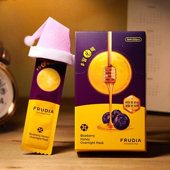 Увлажняющая ночная маска с черникой и мёдом Frudia Blueberry Honey Overnight Mask, 20х5, изображение 5
