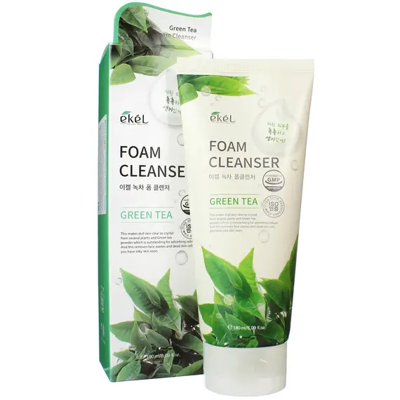 EKEL Пенка для умывания с экстрактом ЗЕЛЕНОГО ЧАЯ 180 мл, изображение 3