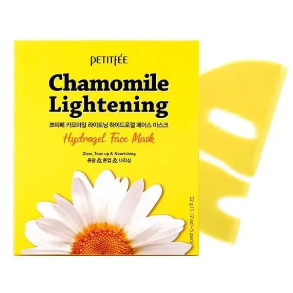 Успокаивающая осветляющая гидрогелевая маска с экстрактом ромашки Petitfee Chamomile Lightening Hydrogel Mask, 1 шт, изображение 2