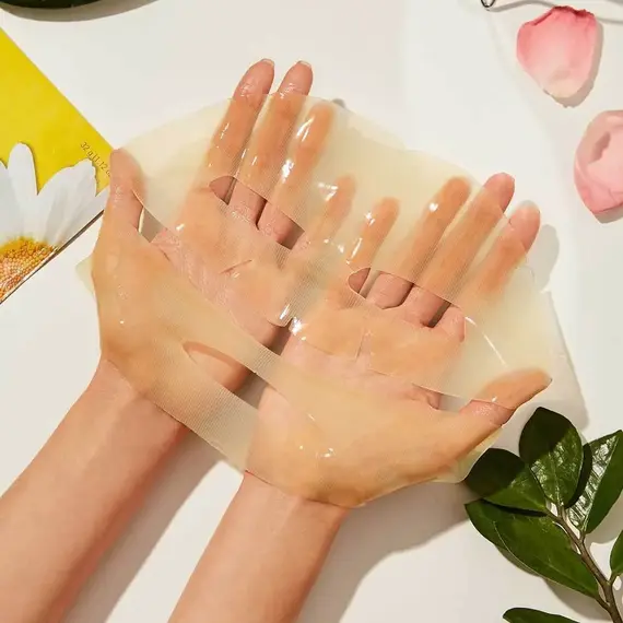 Успокаивающая осветляющая гидрогелевая маска с экстрактом ромашки Petitfee Chamomile Lightening Hydrogel Mask, 1 уп (5шт), изображение 5