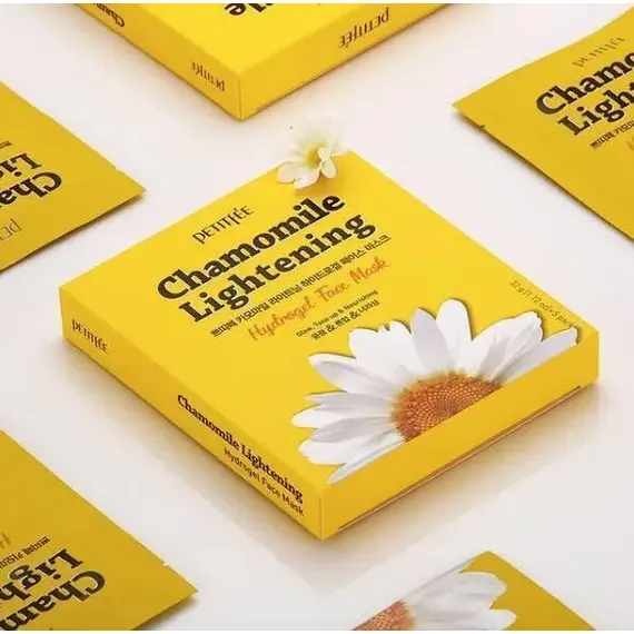 Успокаивающая осветляющая гидрогелевая маска с экстрактом ромашки Petitfee Chamomile Lightening Hydrogel Mask, 1 уп (5шт), изображение 3