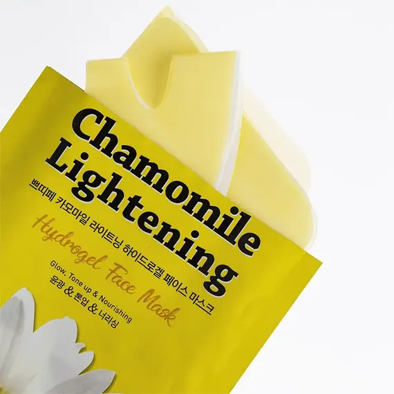 Успокаивающая осветляющая гидрогелевая маска с экстрактом ромашки Petitfee Chamomile Lightening Hydrogel Mask, 1 уп (5шт), изображение 9