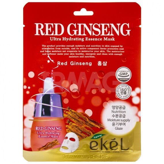 EKEL Тканевая маска для лица RED GINSENG 25 мл, изображение 2
