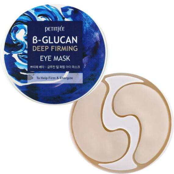 Укрепляющие тканевые патчи для глаз с бета-глюканом Petitfee B-Glucan Deep Firming Eye Mask, 60 шт