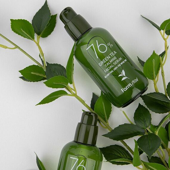 Успокаивающая сыворотка для лица с зеленым чаем FarmStay 76% Green Tea Carming Facial Serum, 100 мл, изображение 4