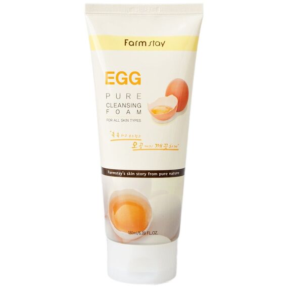 Увлажняющая очищающая пенка для лица с яичным экстрактом FarmStay Egg Pure Cleansing Foam, 180 мл