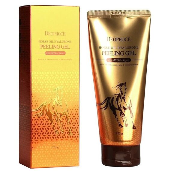 Пилинг-гель с гиалуроновой кислотой и лошадиным жиром Deoproce Horse Oil Hyalurone Peeling Gel, 170 мл, изображение 3