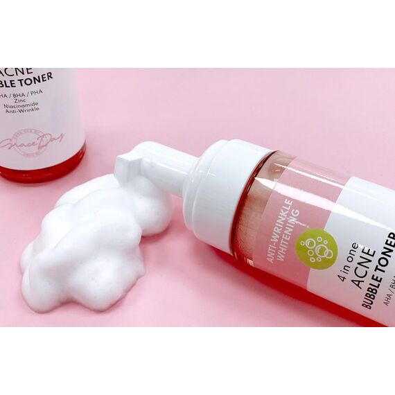 GRACE DAY Anti-Wrinkle Whitening Пузырьковый тонер от прыщей 4в1, изображение 2