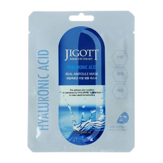 JIGOTT Ампульная тканевая маска для лица HYALURONIC ACID 27 мл, изображение 2