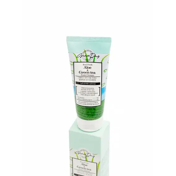 GRACE DAY Real Fresh Пенка для умывания Алое и Зеленый чай 100 мл, изображение 6