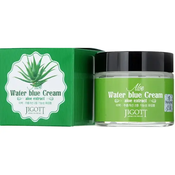 JIGOTT Увлажняющий крем для лица с экстрактом алоэ ALOE WATER BLUE CREAM 70 мл, изображение 4