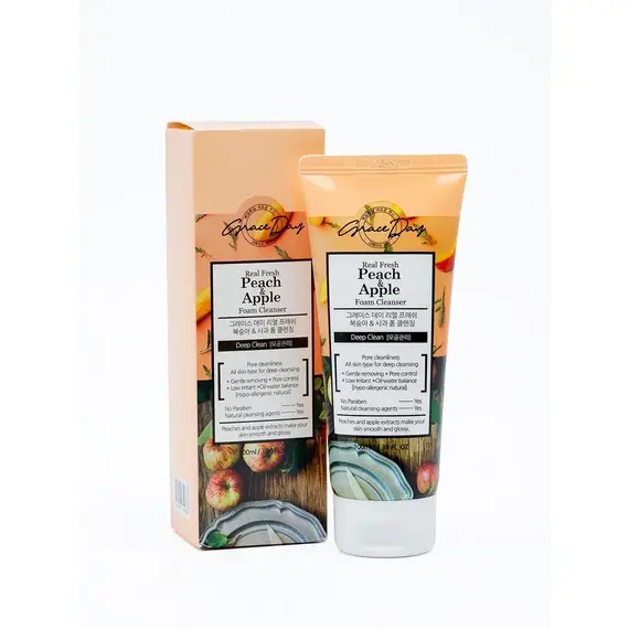 GRACE DAY Real Fresh Пенка для умываня Персик и Яблоко 100 мл, изображение 6