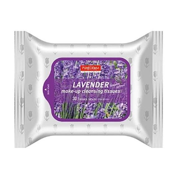 PUREDERM Салфетки для снятия макияжа с экстрактом ЛАВАНДЫ