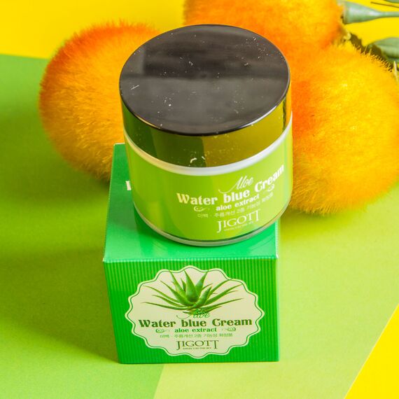 JIGOTT Увлажняющий крем для лица с экстрактом алоэ ALOE WATER BLUE CREAM 70 мл, изображение 7