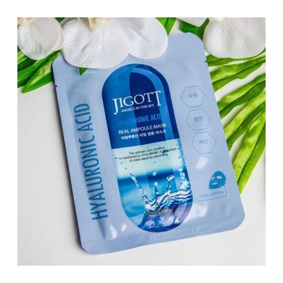 JIGOTT Ампульная тканевая маска для лица HYALURONIC ACID 27 мл, изображение 4