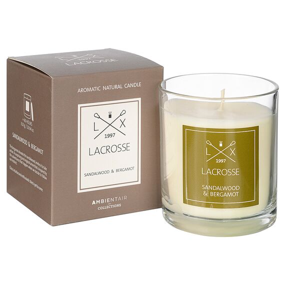 Свеча ароматическая Lacrosse, Сандал и бергамот (новая), 60 ч, Ambientair
