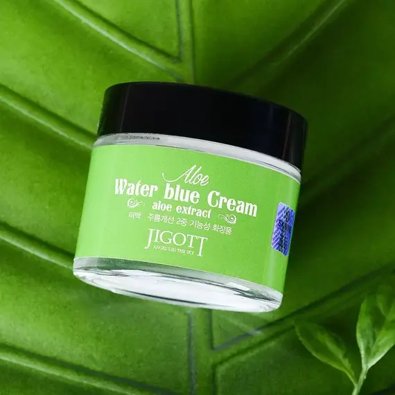 JIGOTT Увлажняющий крем для лица с экстрактом алоэ ALOE WATER BLUE CREAM 70 мл, изображение 9