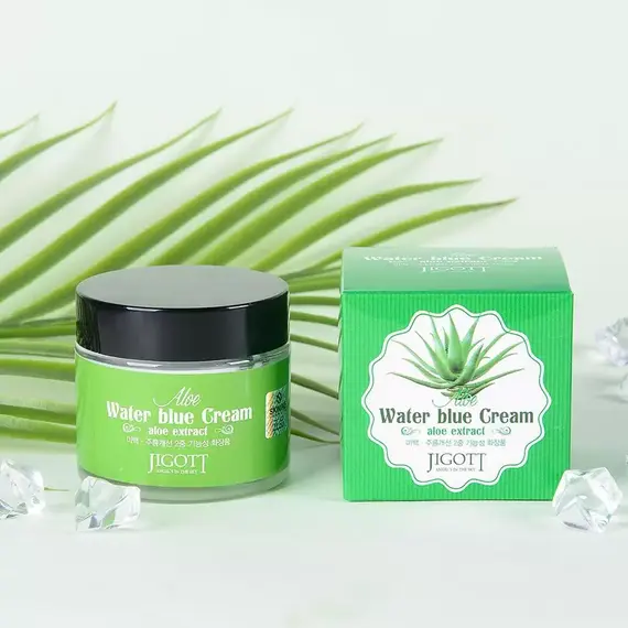 JIGOTT Увлажняющий крем для лица с экстрактом алоэ ALOE WATER BLUE CREAM 70 мл, изображение 8